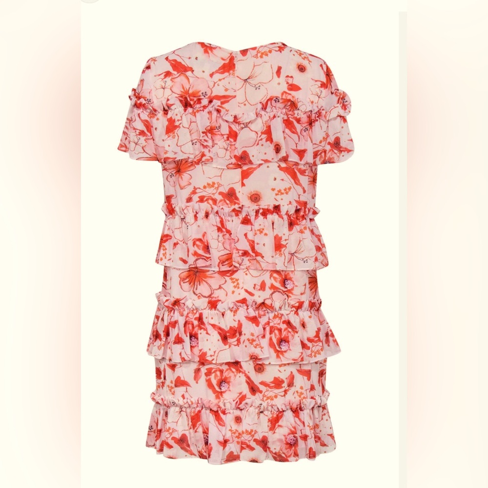 Badgely Mischka size 14 ruffle dress, like new